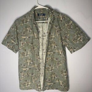 BOCA CLASSIC Hawaiian Shirt Men S Palm Tree 100% Cotton